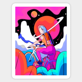 Space biker Sticker